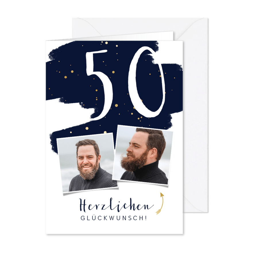 Glückwunschkarte zum Geburtstag Farbklecks - Karteneindruck