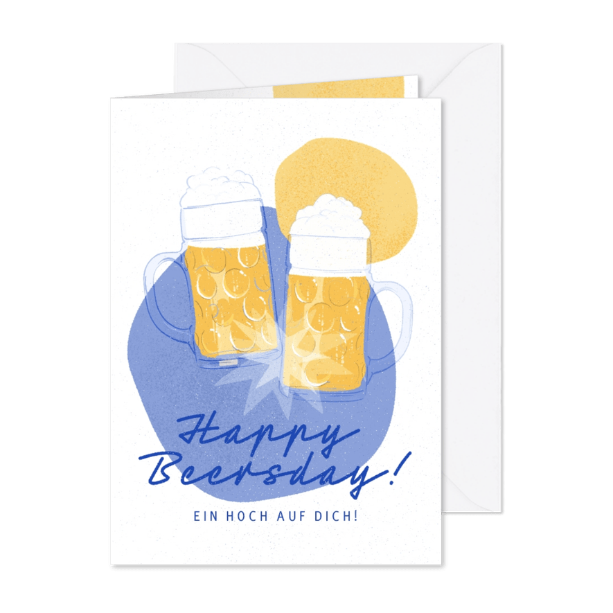 Glückwunschkarte zum Geburtstag 'Happy Beersday' - Karteneindruck