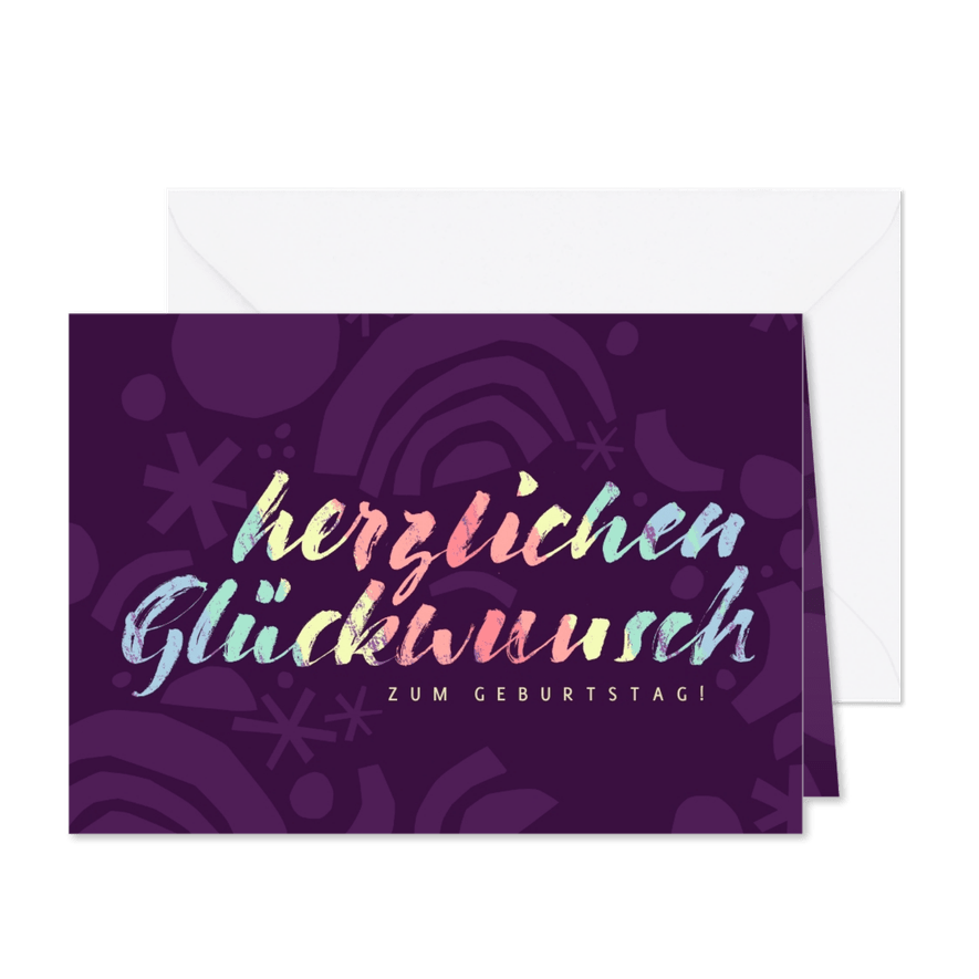 Glückwunschkarte zum Geburtstag Regenbogen - Karteneindruck