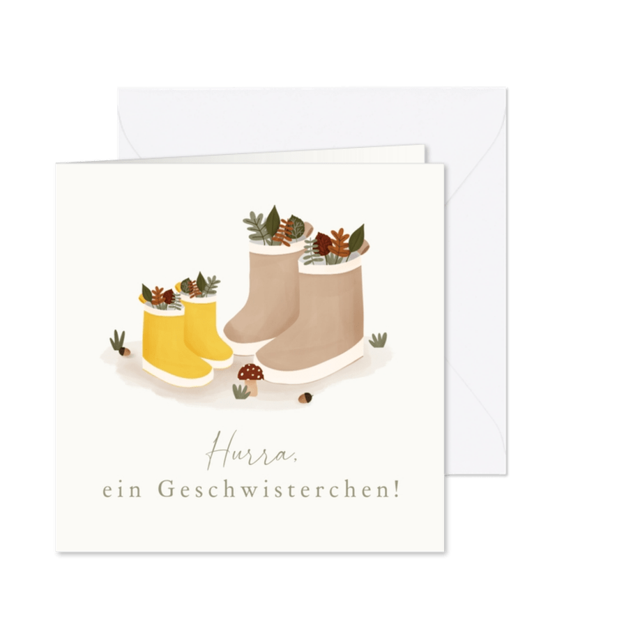 Glückwunschkarte zur Geburt Geschwisterkind - Karteneindruck