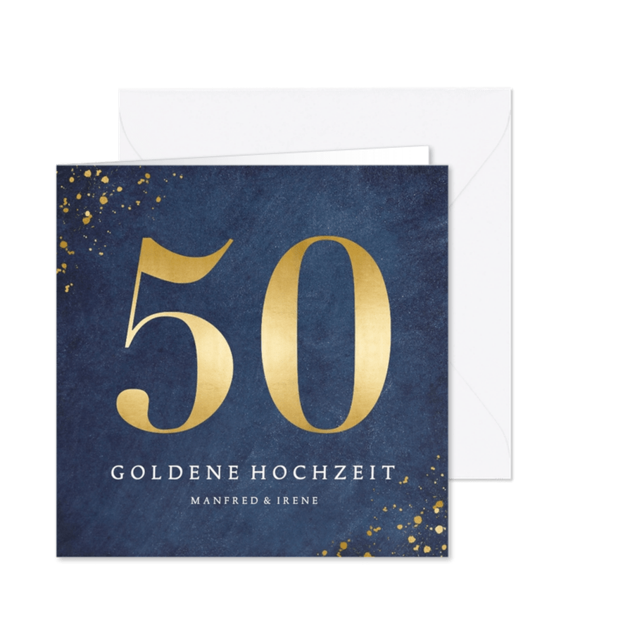 Glückwunschkarte zur goldenen Hochzeit große 50 - Karteneindruck