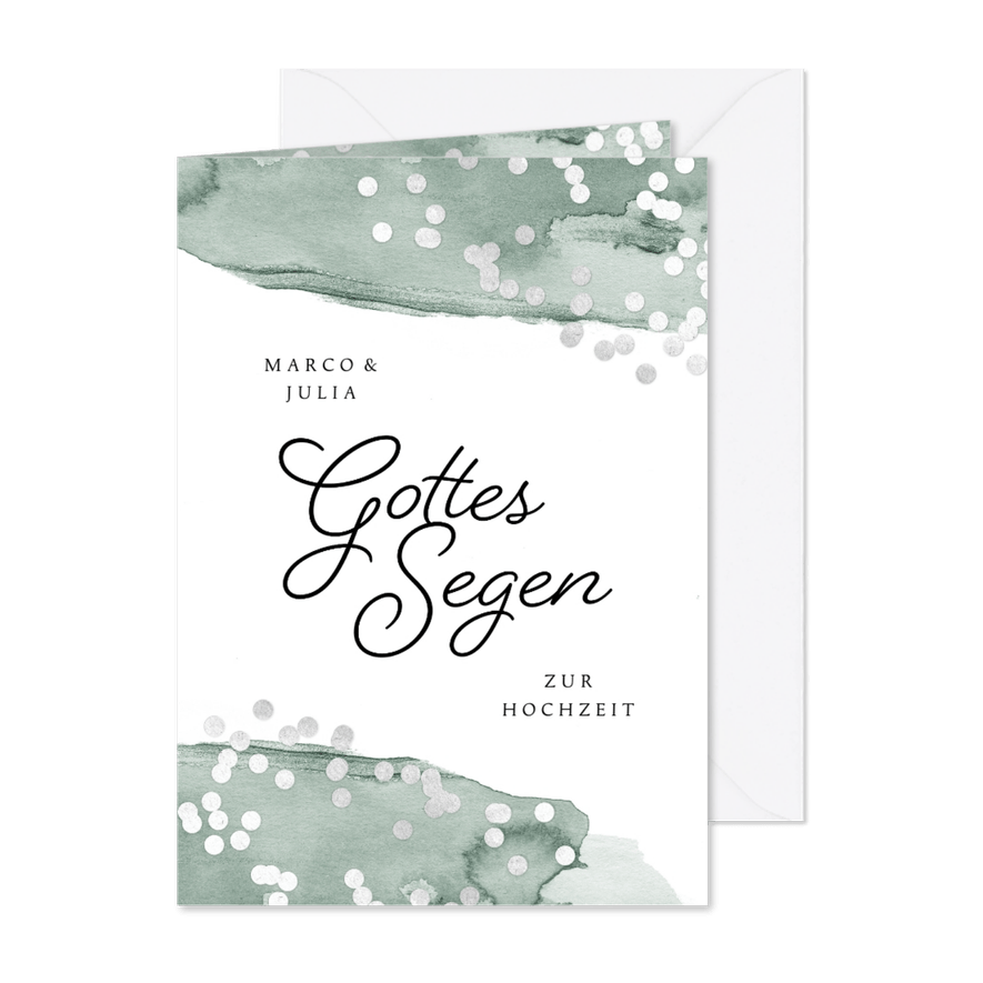 Glückwunschkarte zur Hochzeit Gottes Segen - Karteneindruck

