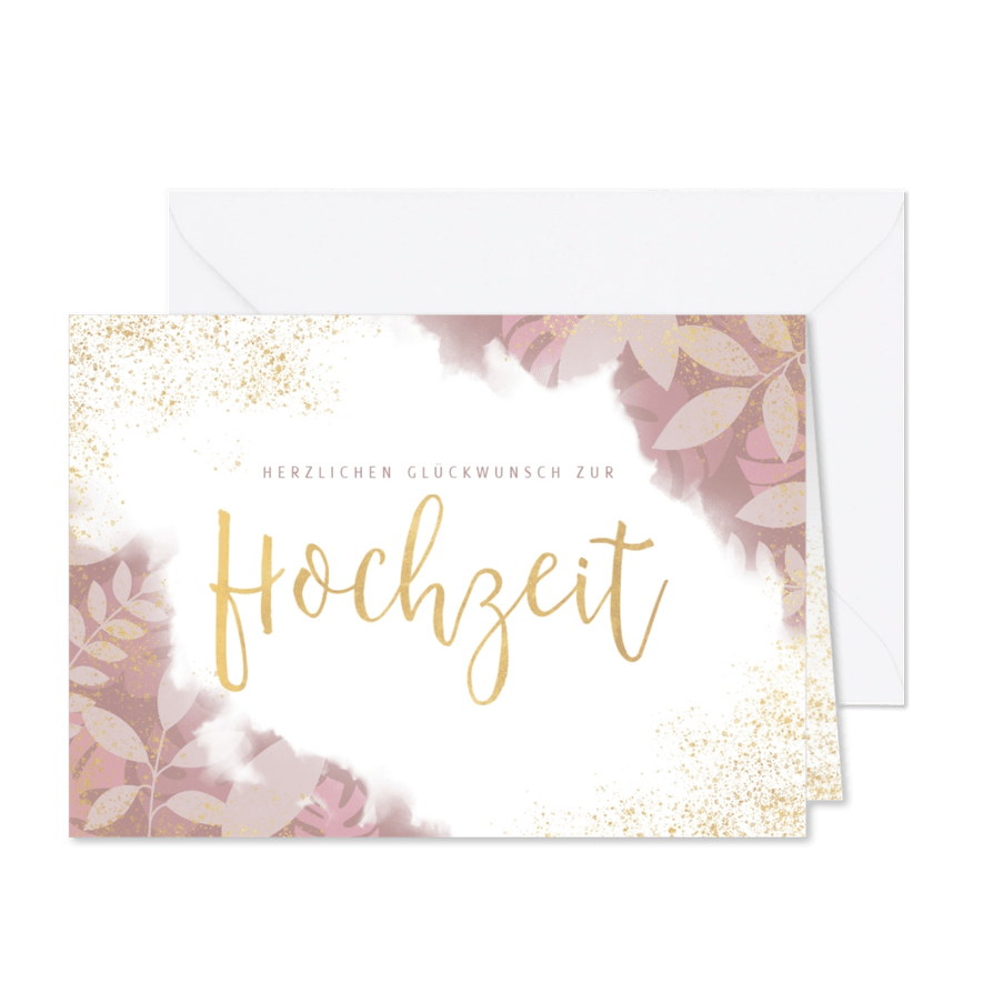 Glückwunschkarte zur Hochzeit in modernem Design - Karteneindruck