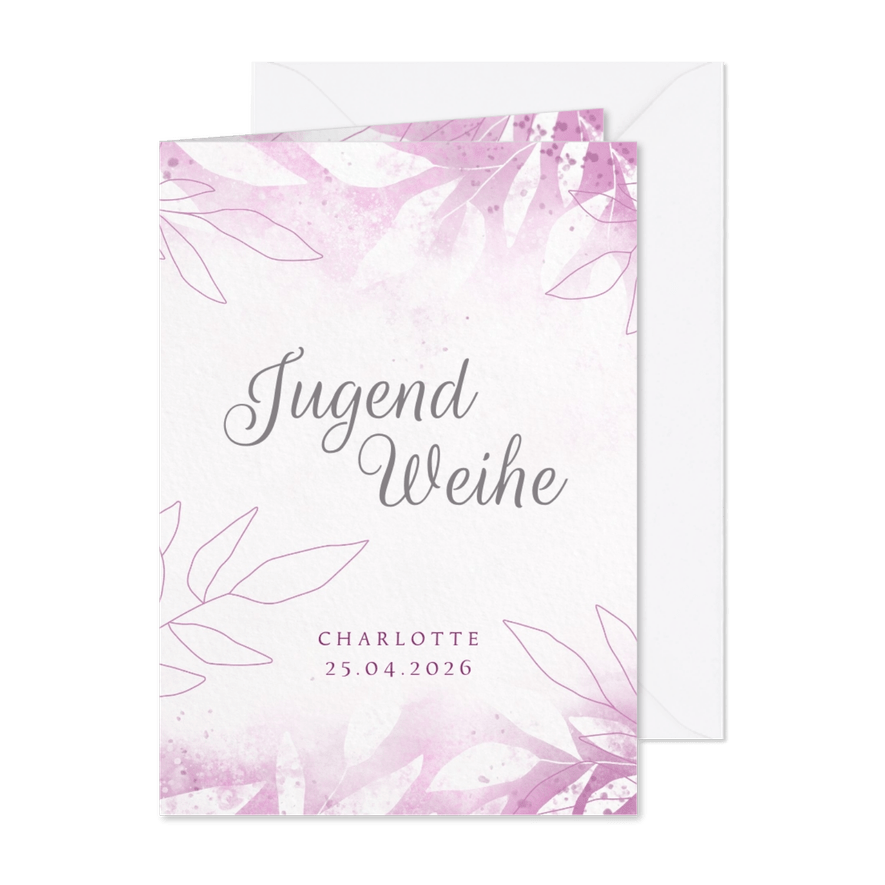 Glückwunschkarte zur Jugendweihe Floral - Karteneindruck