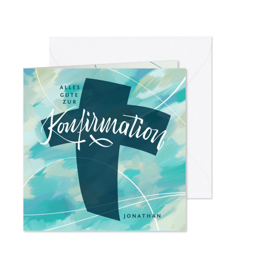 Glückwunschkarte zur Konfirmation mit Lettering - Karteneindruck