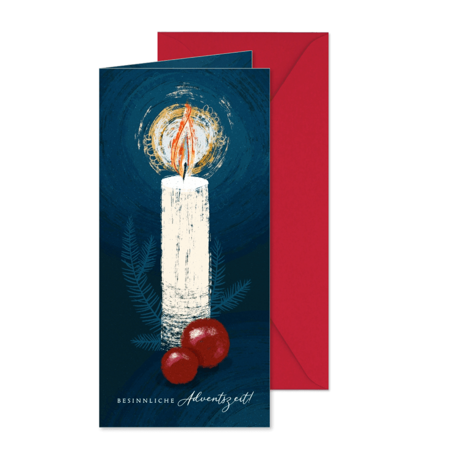 Grußkarte Adventszeit große Kerze - Karteneindruck
