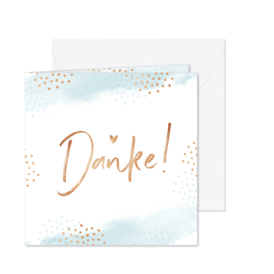 Grußkarte Danke Aquarell hellblau - Karteneindruck