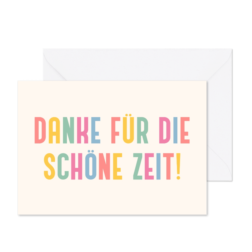 Grußkarte 'Danke für die schöne Zeit' - Karteneindruck