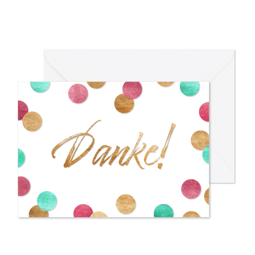 Grußkarte Danke Konfetti - Karteneindruck