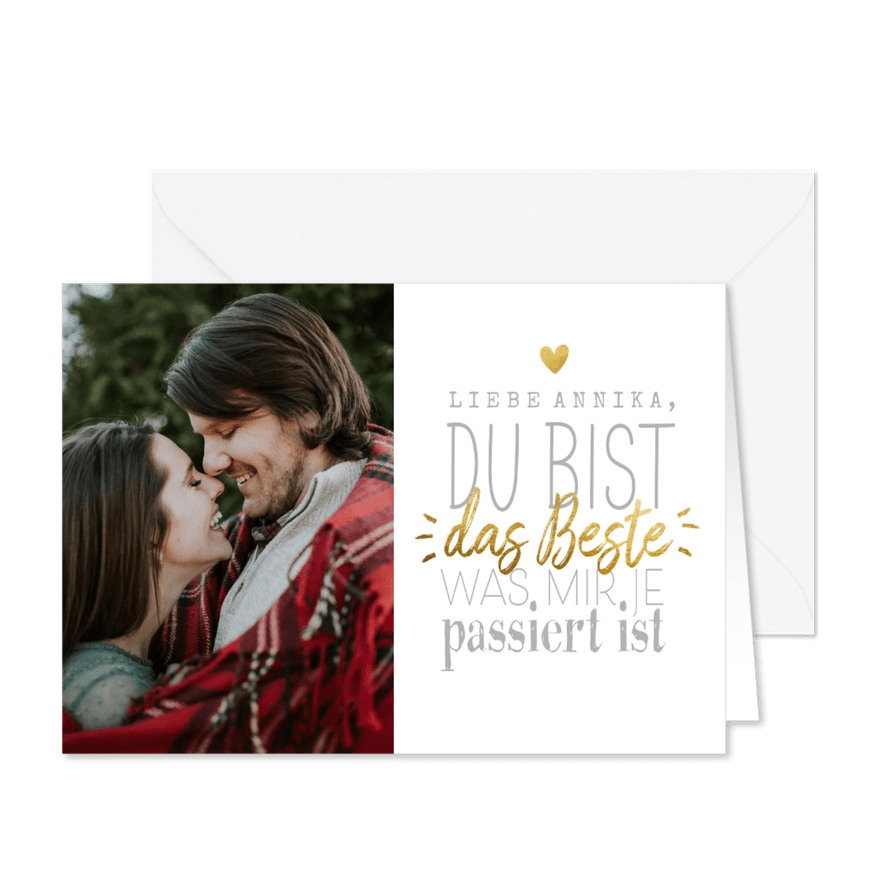Grußkarte 'Du bist das Beste was mir je passiert ist' - Karteneindruck