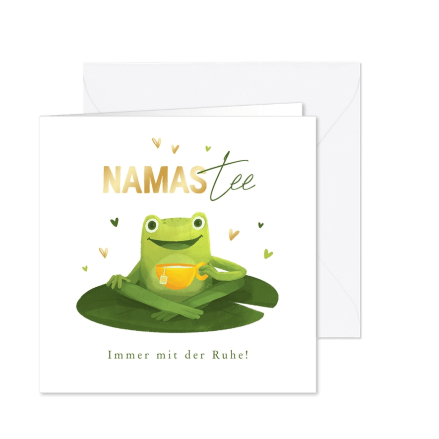 Grußkarte Frosch 'Namastee' - Karteneindruck
