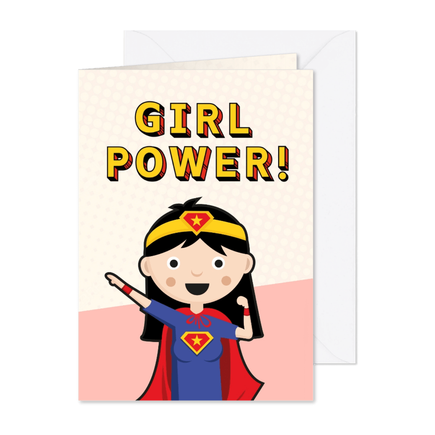 Grußkarte Girl Power - Karteneindruck