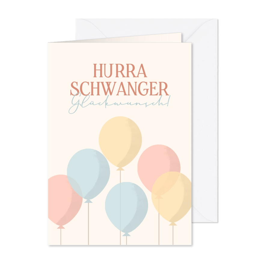 Grußkarte Glückwunsch Schwangerschaft Luftballons - Karteneindruck