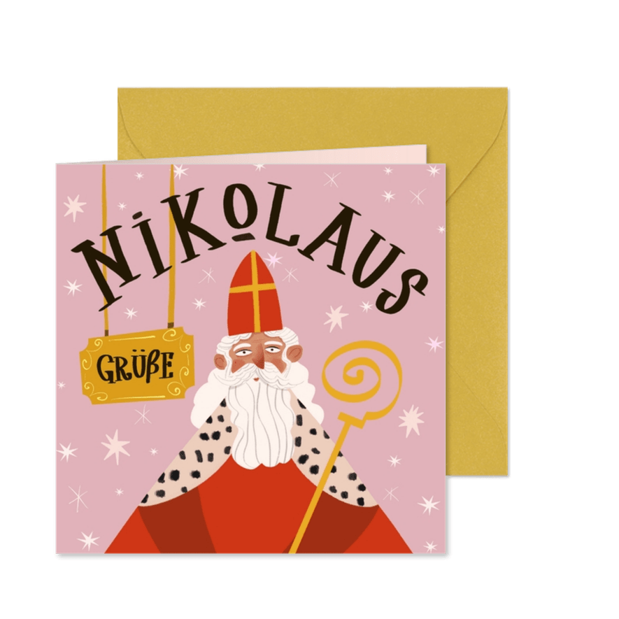 Grußkarte 'Grüße vom Nikolaus' - Kartenvorschau
