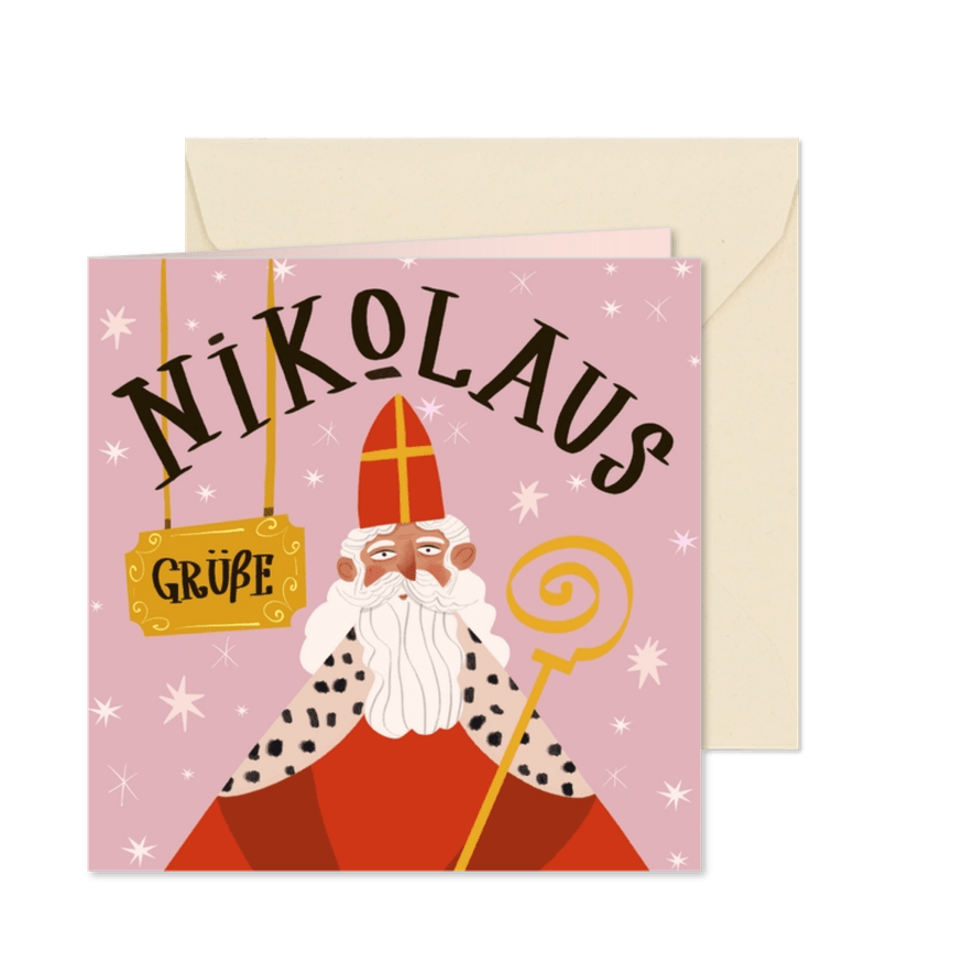 Grußkarte 'Grüße vom Nikolaus' - Karteneindruck