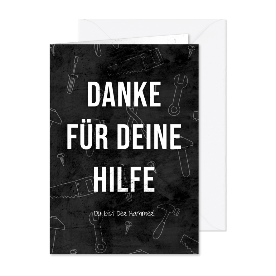 Grußkarte Heimwerker Hilfe - Karteneindruck