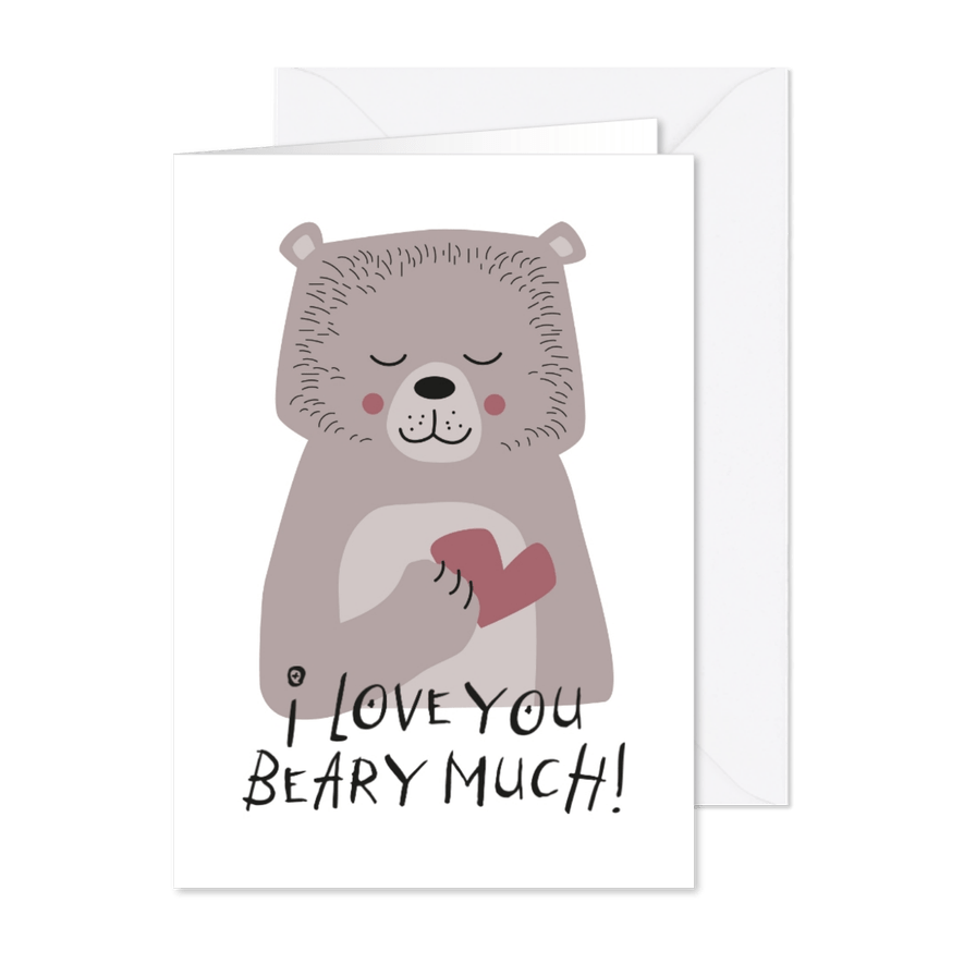 Grußkarte 'I love you beary much' - Karteneindruck