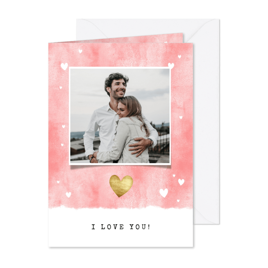 Grußkarte I love you mit eigenem Foto - Karteneindruck