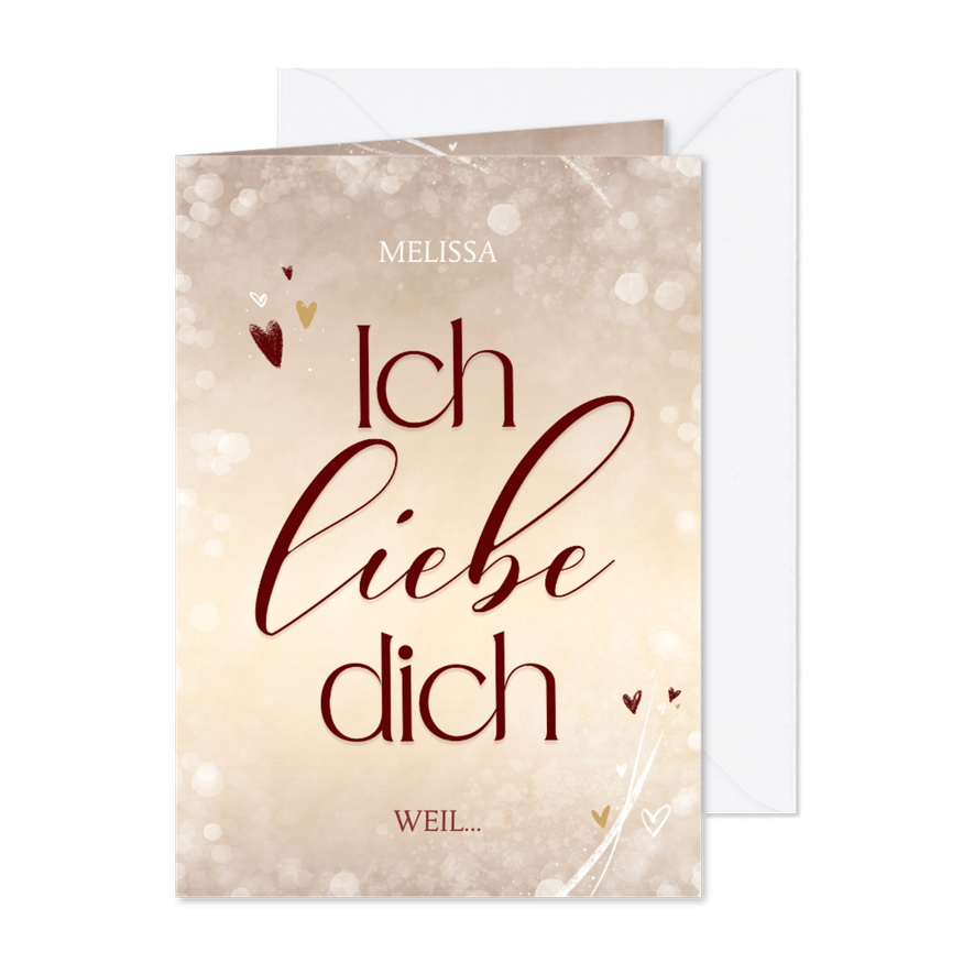 Grußkarte 'Ich liebe dich' mit Herzfoto innen - Karteneindruck