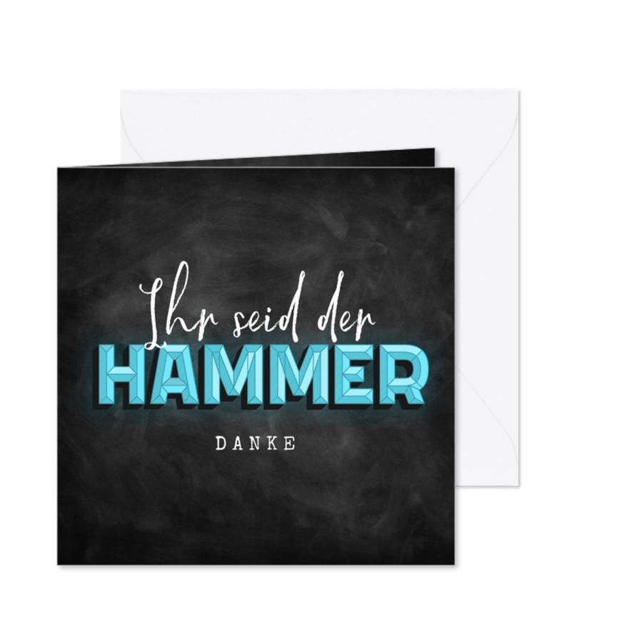 Grußkarte Kreidelook und Typografie - Karteneindruck