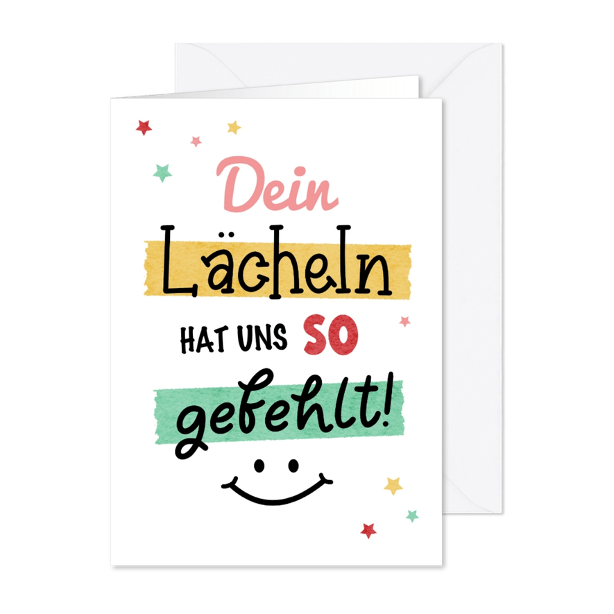 Grußkarte 'Lächeln' mit Smiley - Karteneindruck

