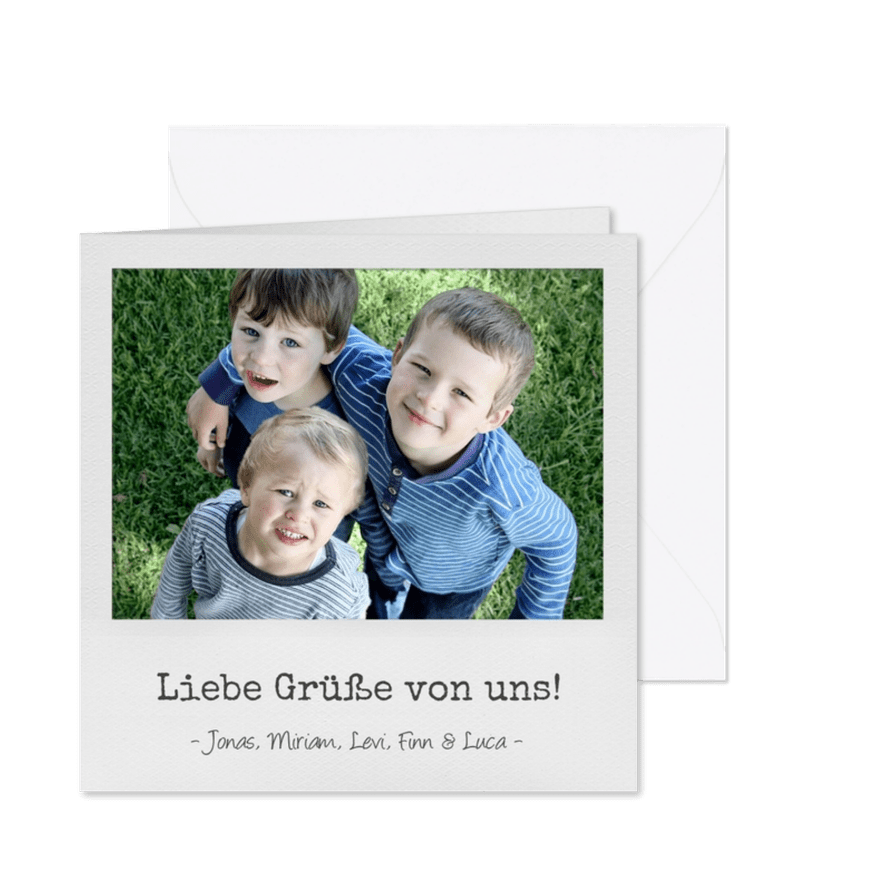 Grußkarte Liebe Grüße Polaroidfoto - Karteneindruck