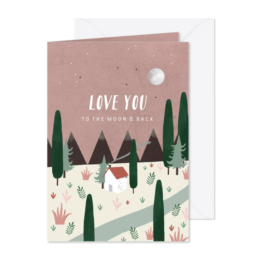 Grußkarte 'Love you to the moon and back' - Karteneindruck