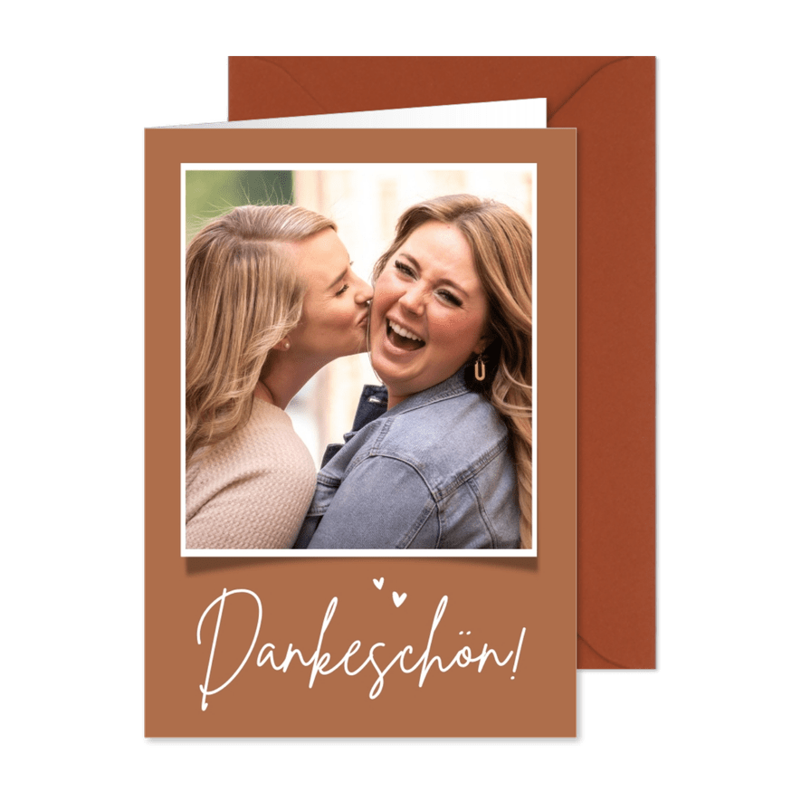 Grußkarte mit Foto 'Dankeschön' - Karteneindruck
