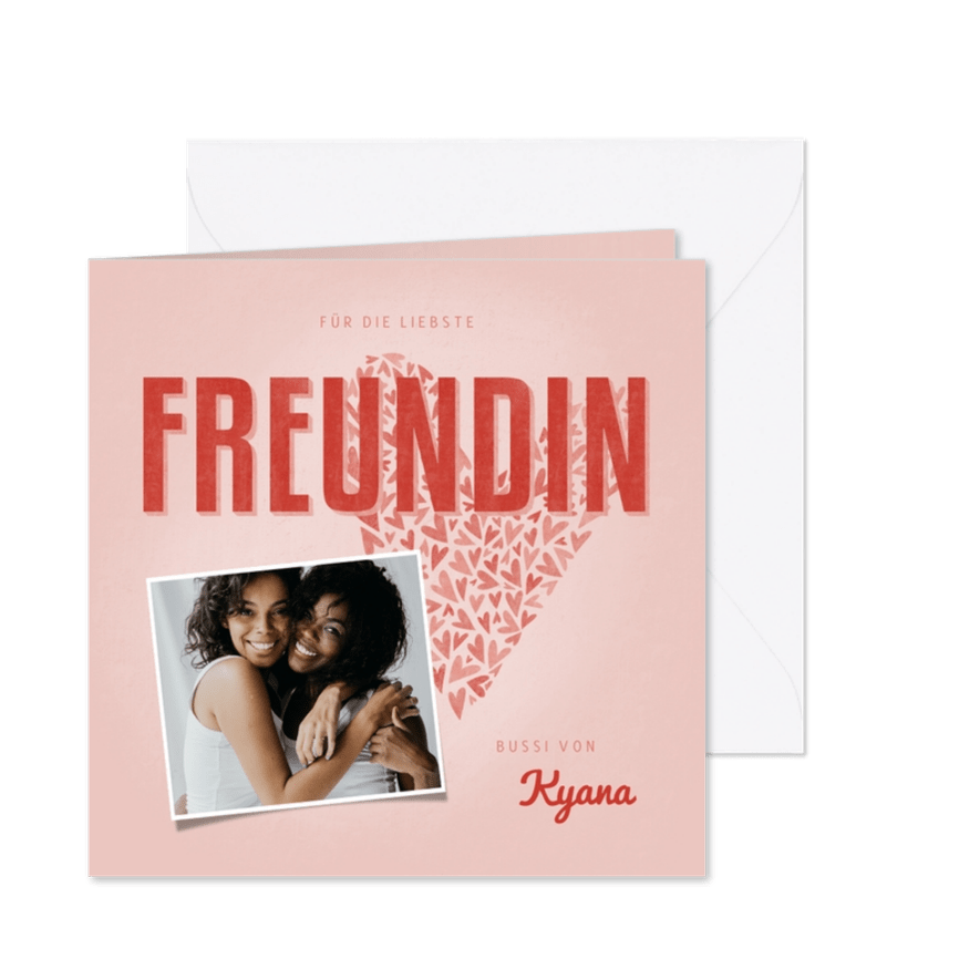 Grußkarte mit Foto Liebste Freundin - Karteneindruck