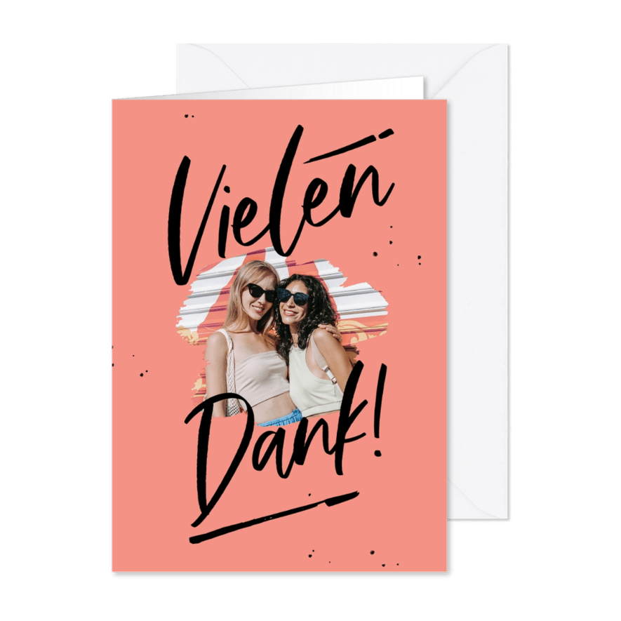 Grußkarte mit Foto 'Vielen Dank' - Karteneindruck