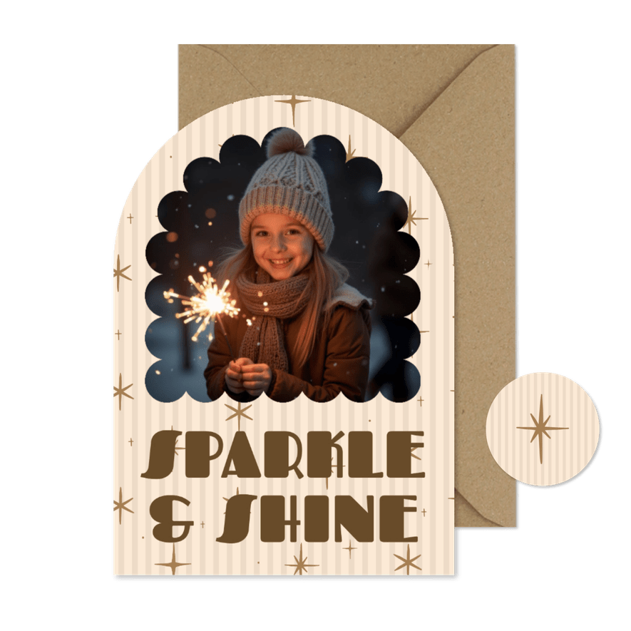 Grußkarte Neujahr Foto 'Sparkle & Shine' - Karteneindruck

