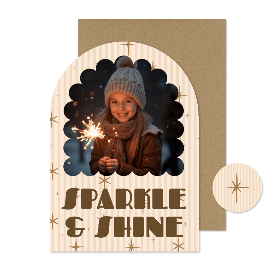 Grußkarte Neujahr Foto 'Sparkle & Shine' - Kartenvorschau

