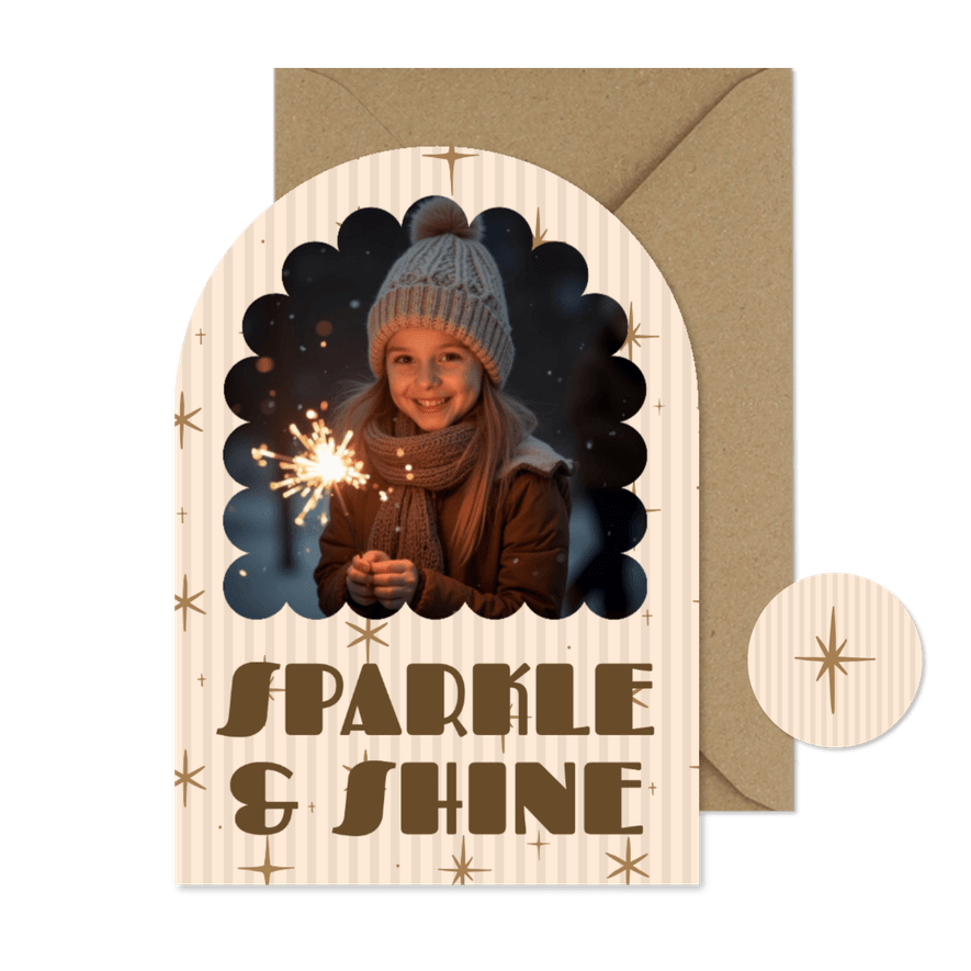 Grußkarte Neujahr Foto 'Sparkle & Shine' - Kartenvorschau