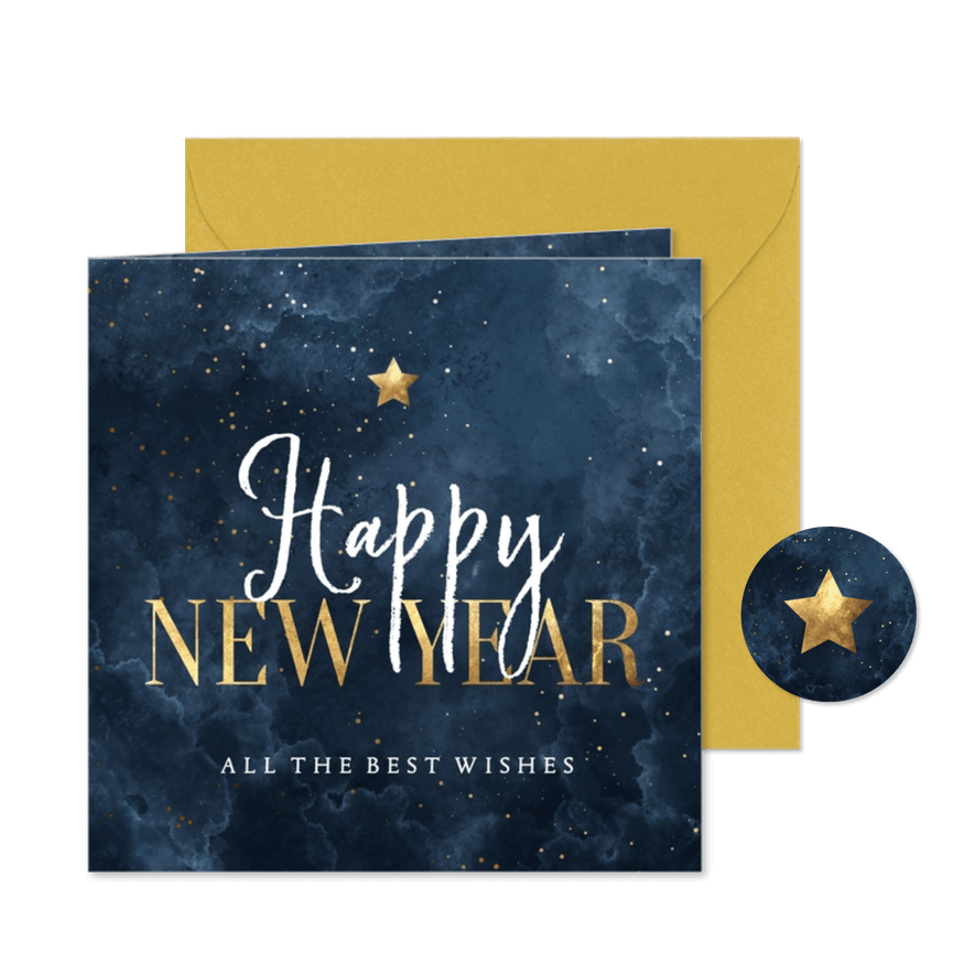 Grußkarte Neujahr 'Happy New Year' - Karteneindruck