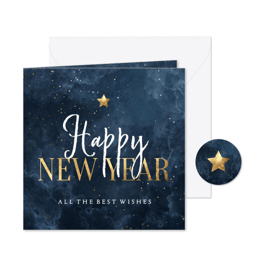 Grußkarte Neujahr 'Happy New Year' - Karteneindruck