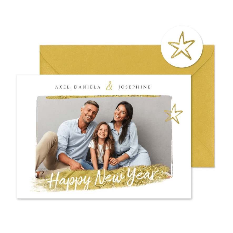 Grußkarte Neujahr mit Foto - Karteneindruck
