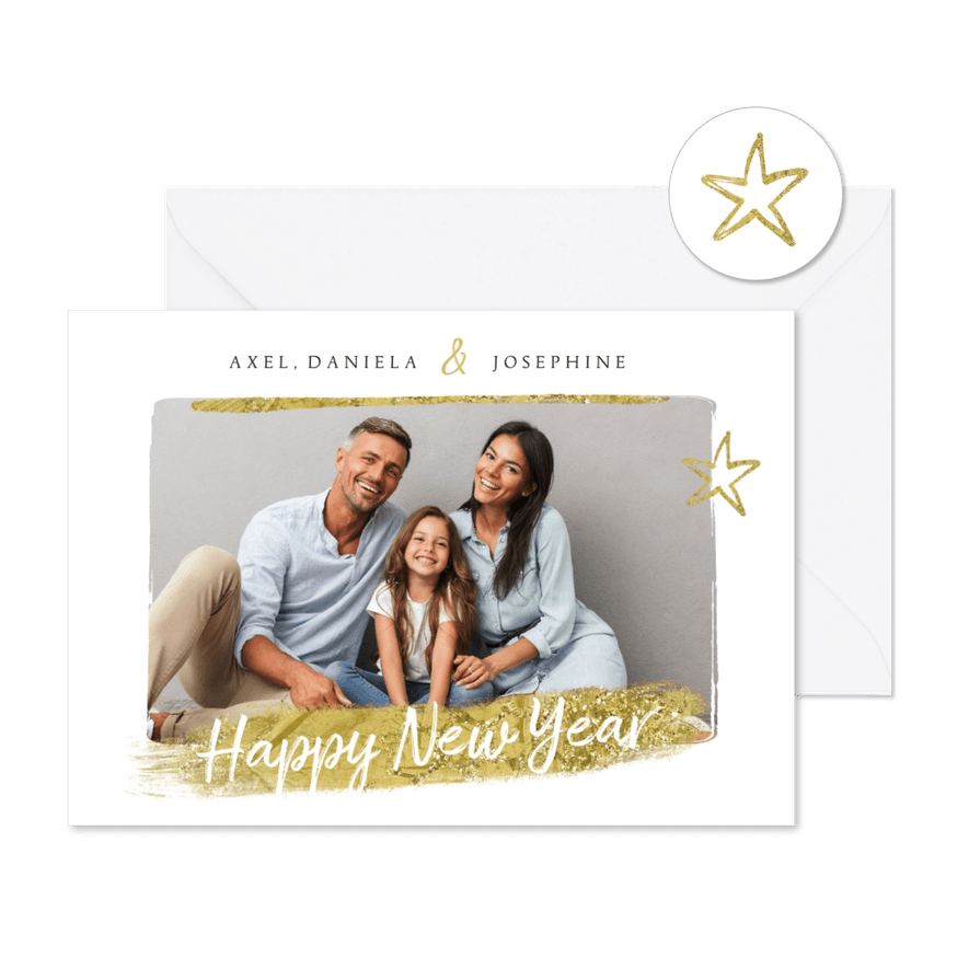 Grußkarte Neujahr mit Foto - Karteneindruck