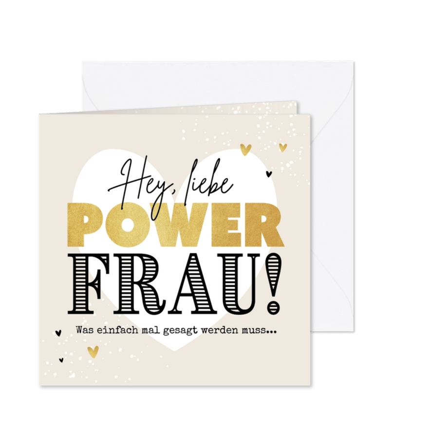 Grußkarte Powerfrau - Karteneindruck