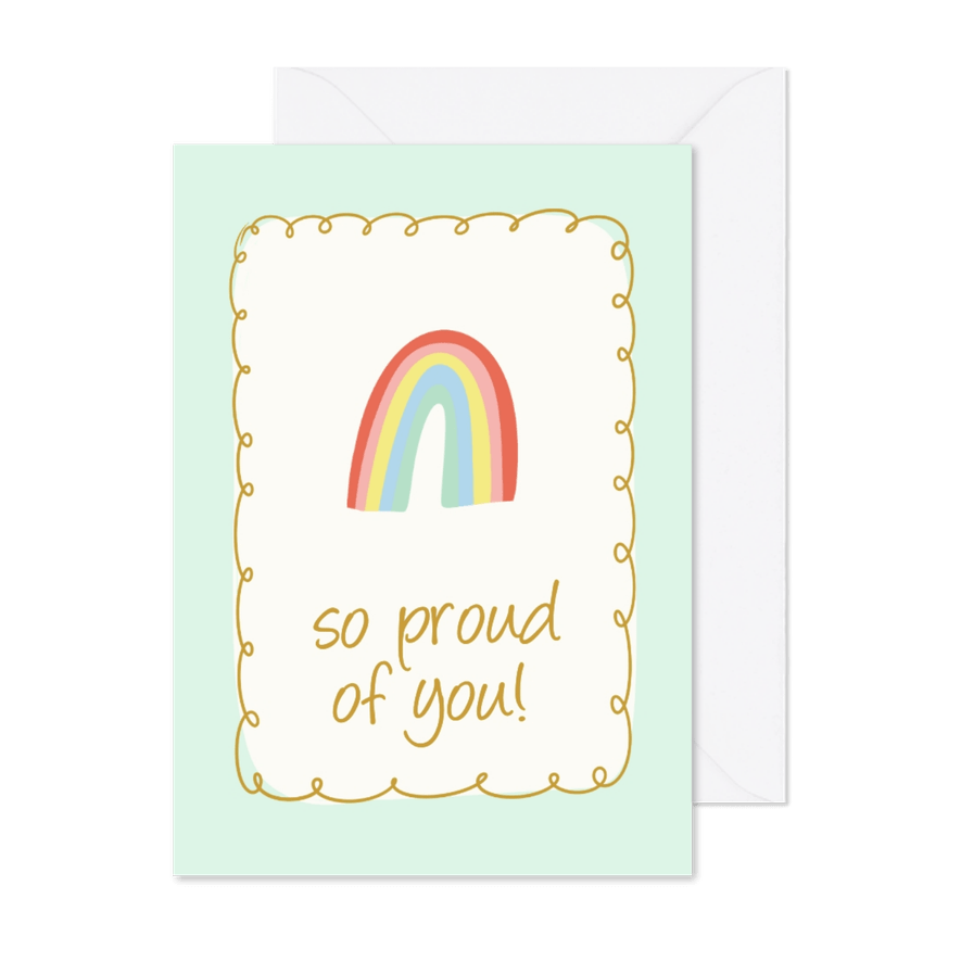 Grußkarte 'so proud of you' Regenbogen LGBTIQ - Karteneindruck