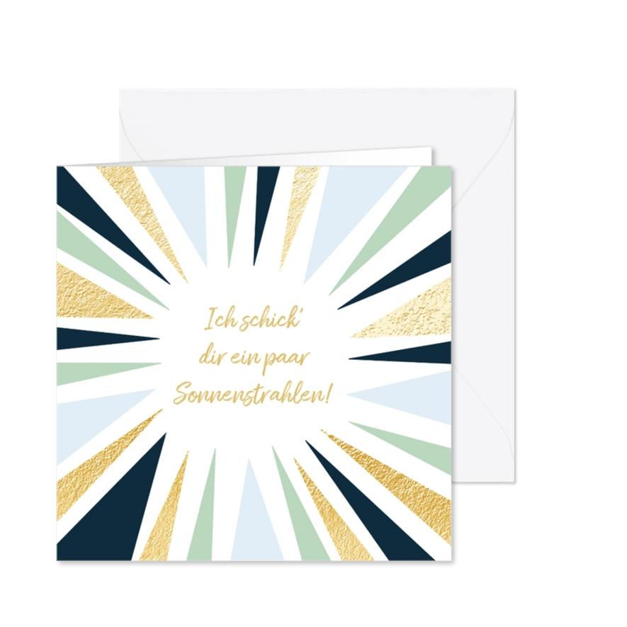 Grußkarte Sonnenstrahlen - Karteneindruck