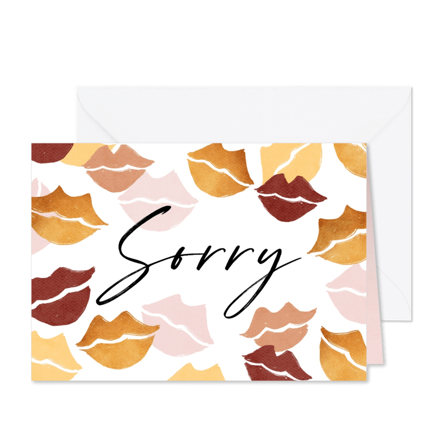 Grußkarte Sorry mit Küsschen - Karteneindruck