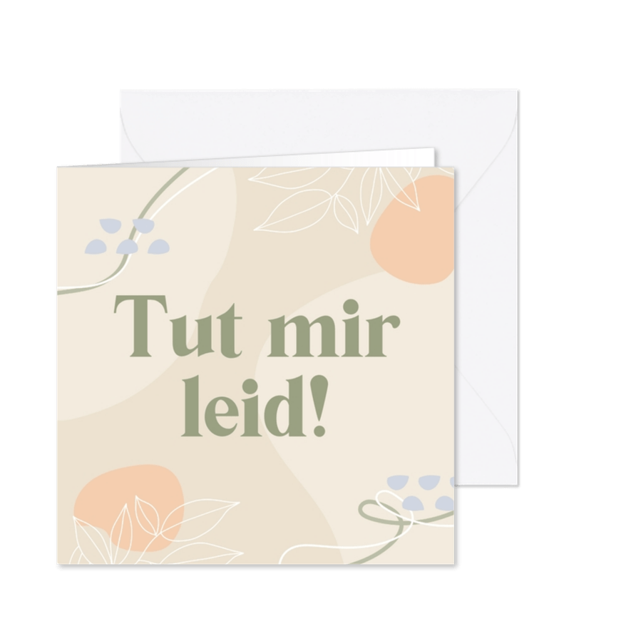 Grußkarte 'Tut mir leid' Pastellfarben - Karteneindruck