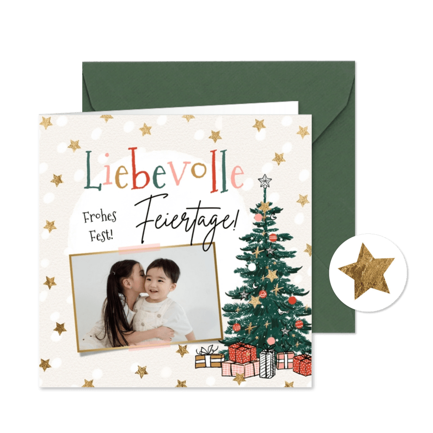 Grußkarte Weihnachten Foto & Tannenbaum - Karteneindruck
