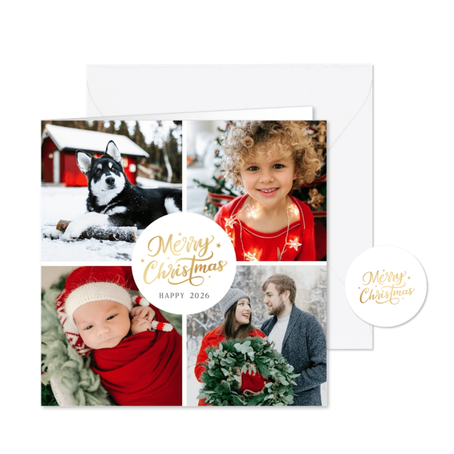 Grußkarte Weihnachten Fotocollage - Karteneindruck
