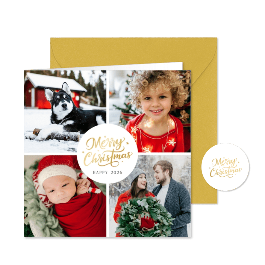 Grußkarte Weihnachten Fotocollage - Karteneindruck
