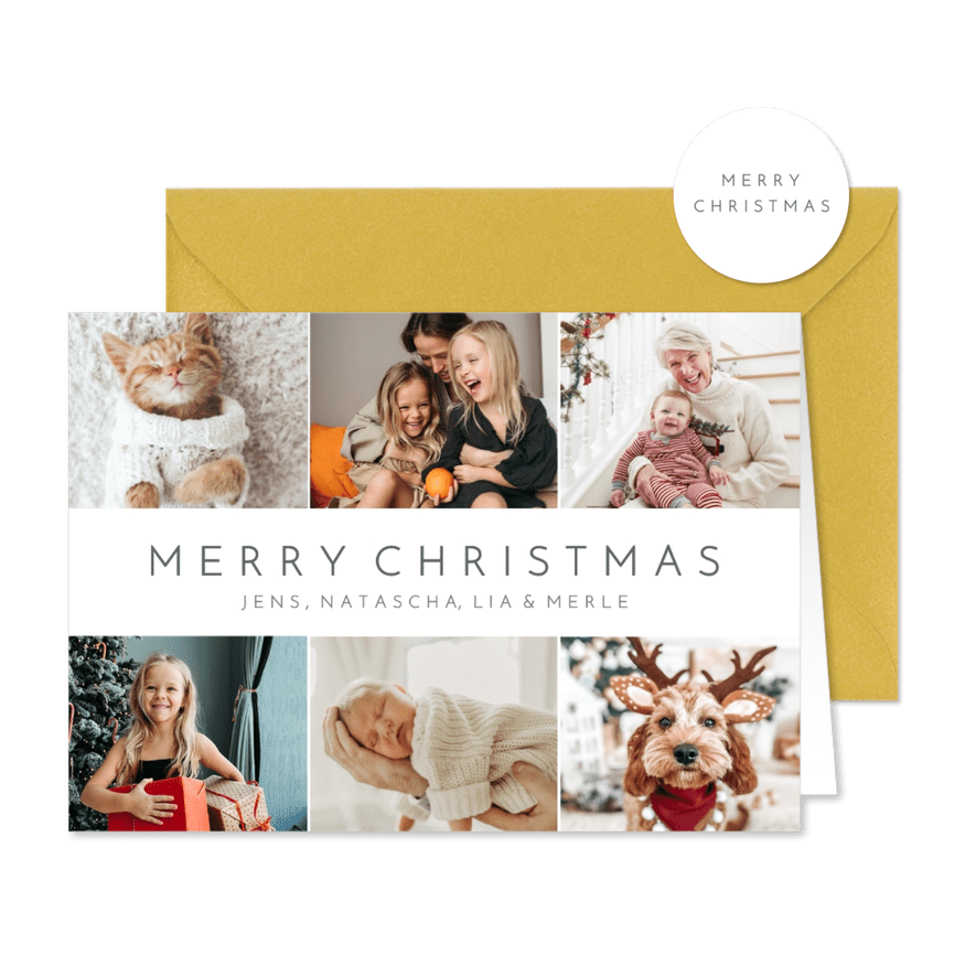 Grußkarte Weihnachten Fotoserie 'Merry Christmas' - Karteneindruck