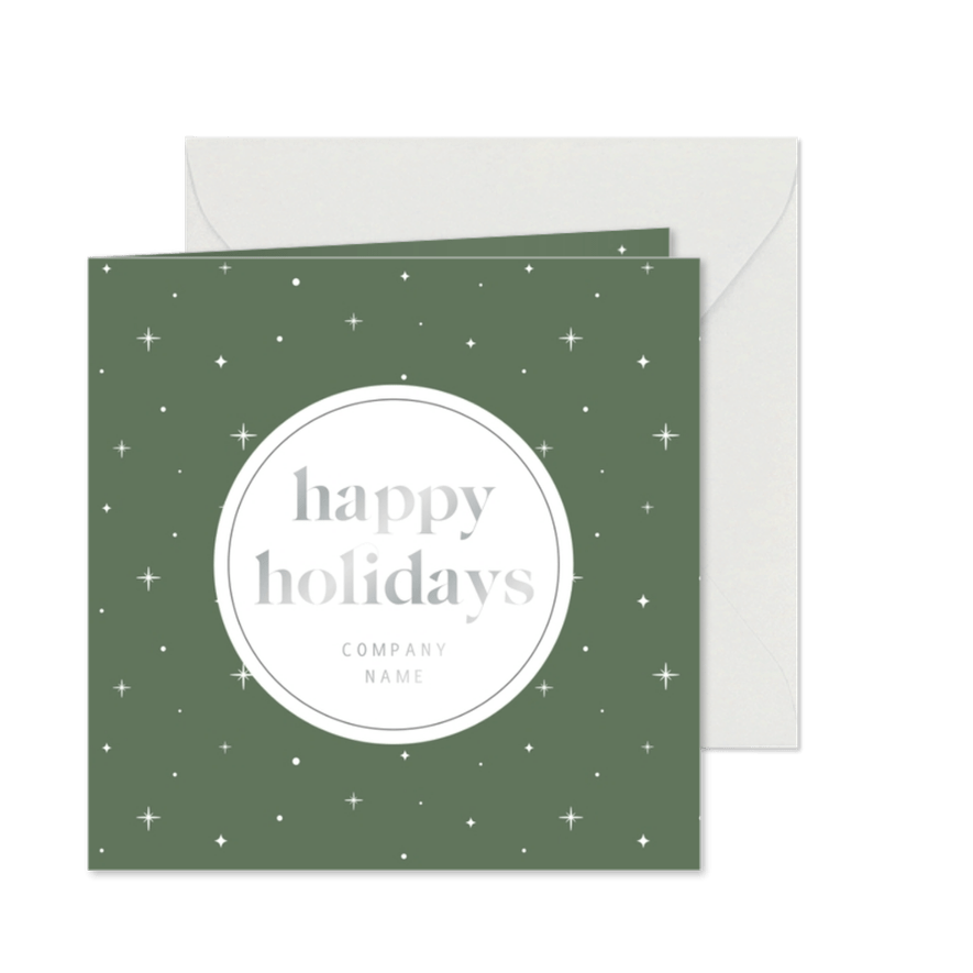 Grußkarte Weihnachten geschäftlich 'Happy Holidays' - Karteneindruck
