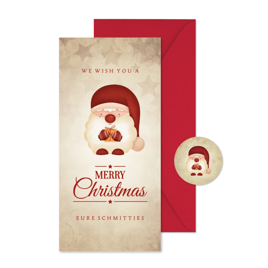 Grußkarte Weihnachten kleiner Weihnachtsmann - Karteneindruck