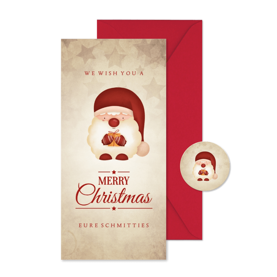 Grußkarte Weihnachten kleiner Weihnachtsmann - Karteneindruck