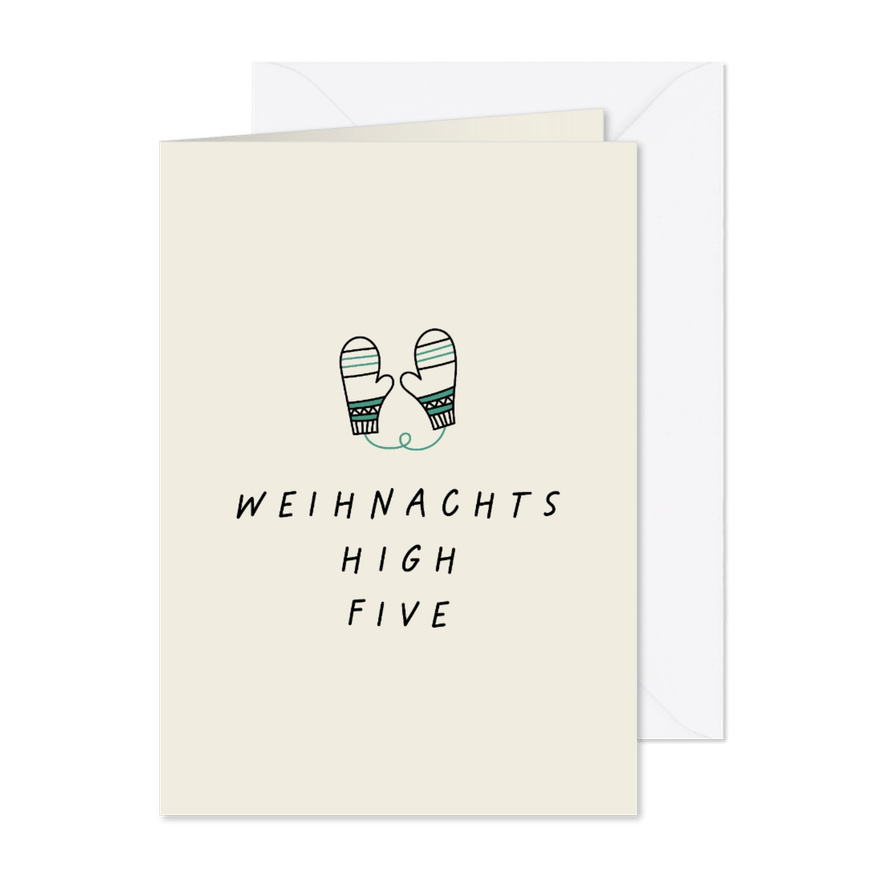 Grußkarte Weihnachten 'Weihnachts-High-Five' - Karteneindruck